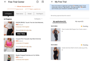 free stuff from Shein on trial program.