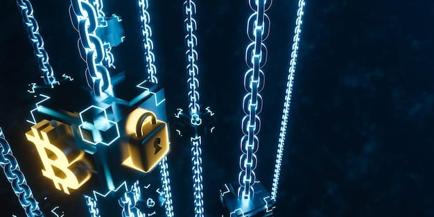 A digital padlock surrounded by a swirling cloud of data, with lines of code radiating from it, symbolizing cloud security and potential misconfigurations.