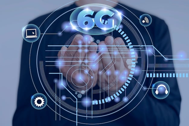 A diagram illustrating the complex orchestration of 5G network slices, with interlocking gears representing different virtual networks and AI algorithms optimizing resource allocation.